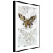 Poster Immortal Butterfly - composition with a golden insect on a marble background 118314 additionalThumb 2