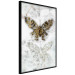 Poster Immortal Butterfly - composition with a golden insect on a marble background 118314 additionalThumb 8