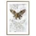 Poster Immortal Butterfly - composition with a golden insect on a marble background 118314 additionalThumb 14