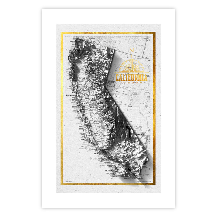 Poster Isometric Map: California - map of one of the states of the USA and texts 118514 additionalImage 19
