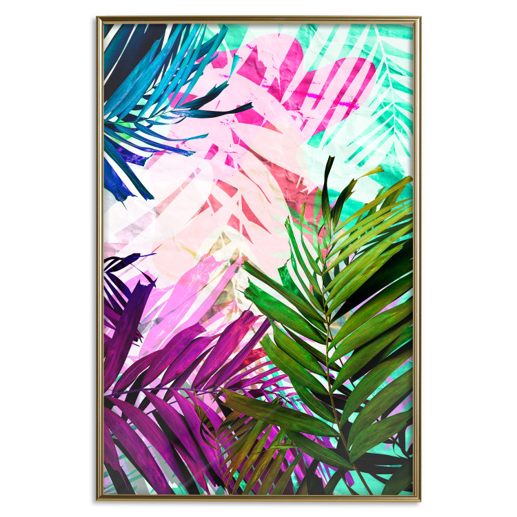 Poster Colorful Rustle - abstract plant motif with colorful leaves 122314 additionalImage 20