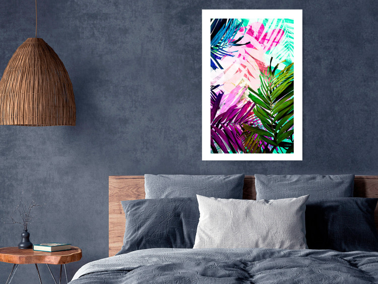 Poster Colorful Rustle - abstract plant motif with colorful leaves 122314 additionalImage 2