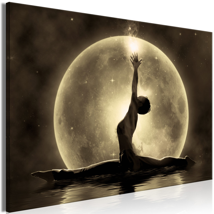 Canvas Art Print Reaching for the stars - a ballerina theme against the moon 122914 additionalImage 2