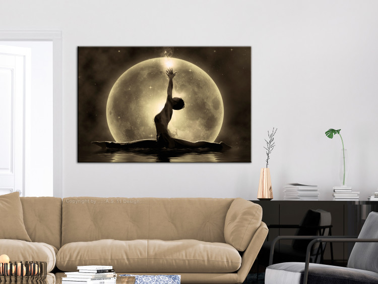 Canvas Art Print Reaching for the stars - a ballerina theme against the moon 122914 additionalImage 3