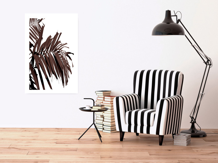 Poster Sunbathed - tropical brown palm leaves on white background 123514 additionalImage 2