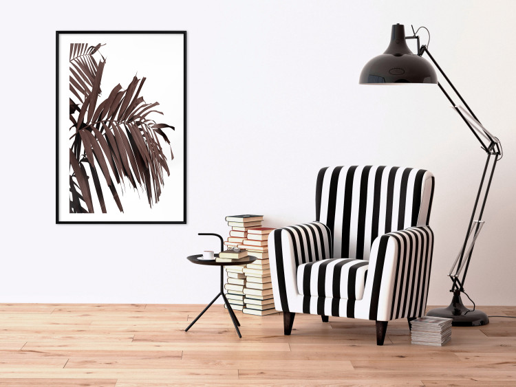 Poster Sunbathed - tropical brown palm leaves on white background 123514 additionalImage 4