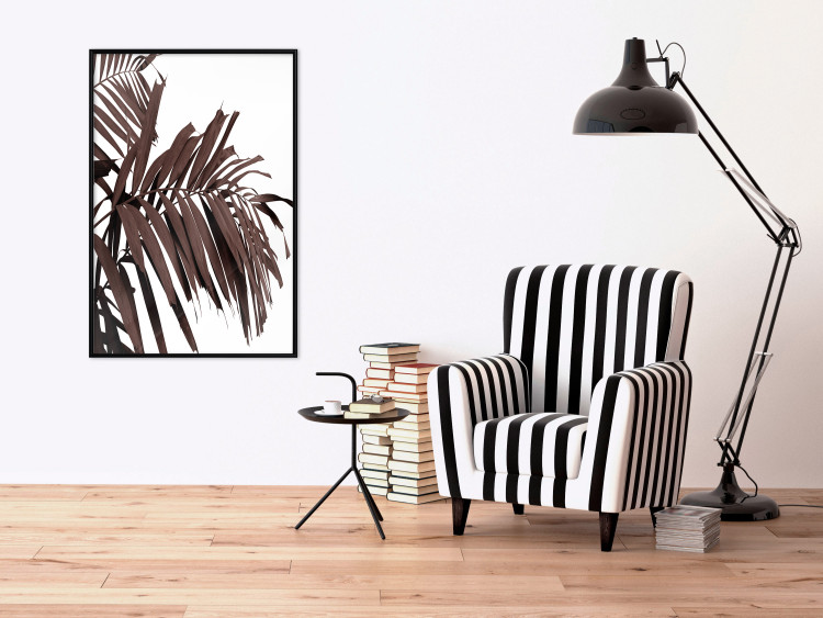 Poster Sunbathed - tropical brown palm leaves on white background 123514 additionalImage 3