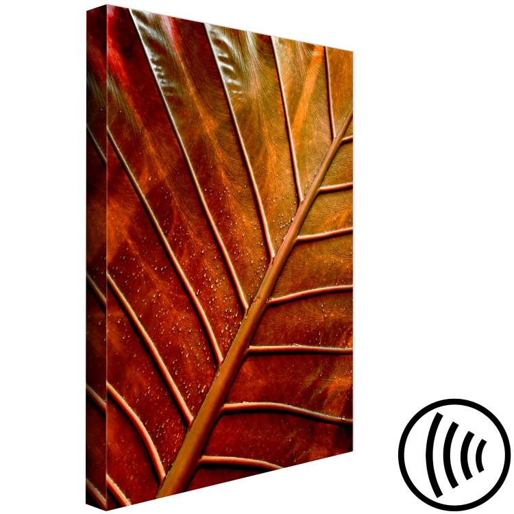 Canvas Copper leaf - a photograph of an autumn leaf in warm colours 123914 additionalImage 6