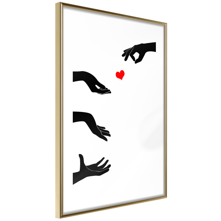 Wall Poster Boop - black hands exchanging a red heart on a white background 125414 additionalImage 5