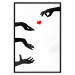 Wall Poster Boop - black hands exchanging a red heart on a white background 125414 additionalThumb 24