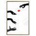 Wall Poster Boop - black hands exchanging a red heart on a white background 125414 additionalThumb 20