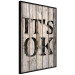 Wall Poster Retro: It's OK - black English text on a background of wooden planks 125714 additionalThumb 10