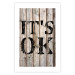 Wall Poster Retro: It's OK - black English text on a background of wooden planks 125714 additionalThumb 19
