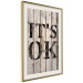 Wall Poster Retro: It's OK - black English text on a background of wooden planks 125714 additionalThumb 2