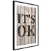 Wall Poster Retro: It's OK - black English text on a background of wooden planks 125714 additionalThumb 11