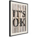 Wall Poster Retro: It's OK - black English text on a background of wooden planks 125714 additionalThumb 3