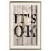 Wall Poster Retro: It's OK - black English text on a background of wooden planks 125714 additionalThumb 19
