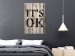 Wall Poster Retro: It's OK - black English text on a background of wooden planks 125714 additionalThumb 17