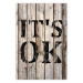 Wall Poster Retro: It's OK - black English text on a background of wooden planks 125714
