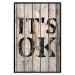 Wall Poster Retro: It's OK - black English text on a background of wooden planks 125714 additionalThumb 18