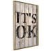 Wall Poster Retro: It's OK - black English text on a background of wooden planks 125714 additionalThumb 14