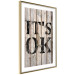Wall Poster Retro: It's OK - black English text on a background of wooden planks 125714 additionalThumb 8