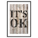 Wall Poster Retro: It's OK - black English text on a background of wooden planks 125714 additionalThumb 15