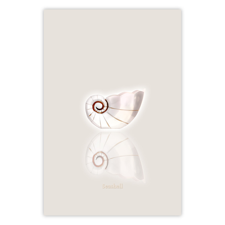 Wall Poster Ceramic Shell - abstract shell with English inscriptions 125914