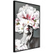 Poster Dream of Love - portrait of a woman with flowers on her head on a gray background 127214 additionalThumb 10