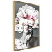 Poster Dream of Love - portrait of a woman with flowers on her head on a gray background 127214 additionalThumb 11