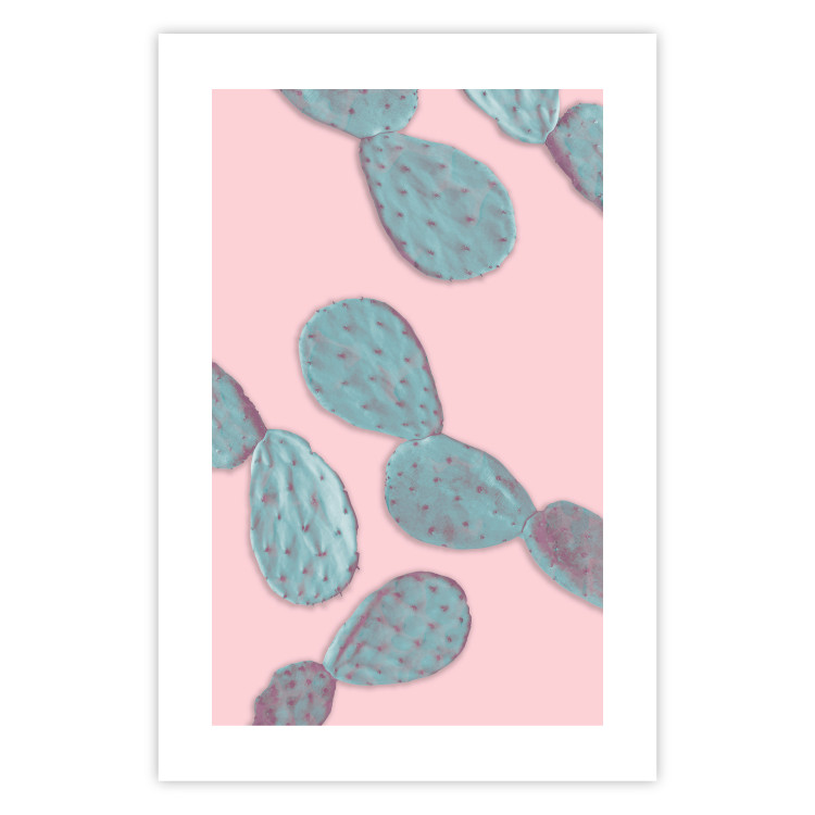 Wall Poster Pastel Opuntia - composition of an oval plant on a pastel background 128614 additionalImage 25