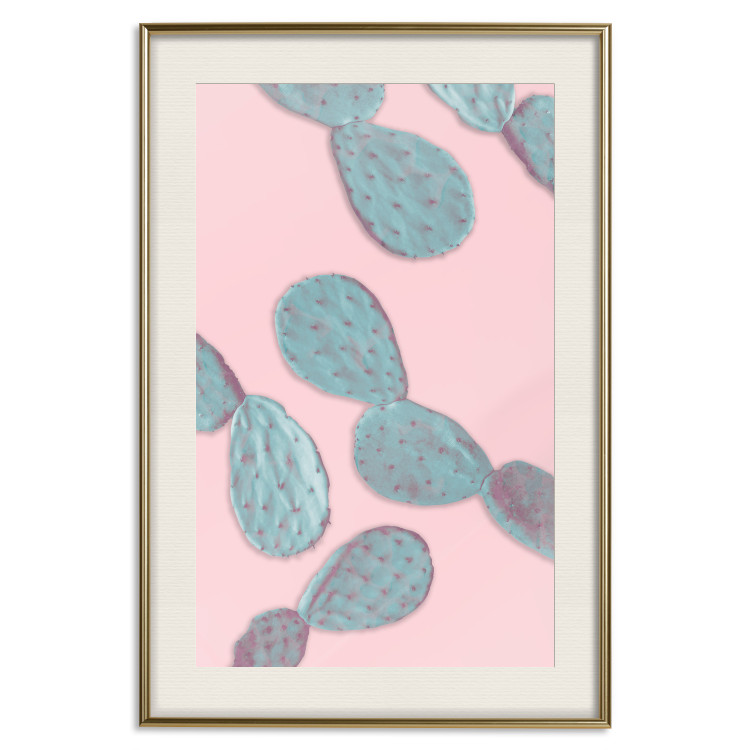 Wall Poster Pastel Opuntia - composition of an oval plant on a pastel background 128614 additionalImage 20