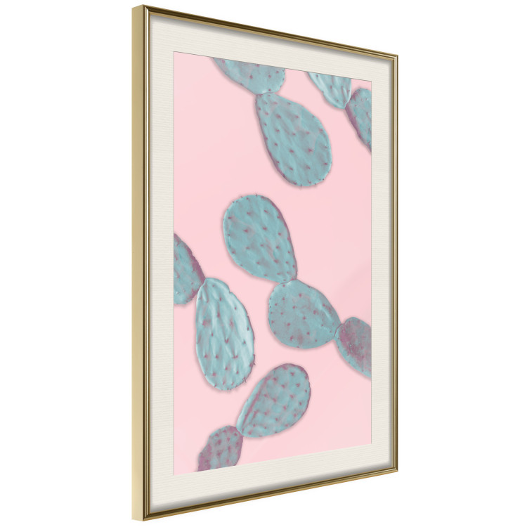 Wall Poster Pastel Opuntia - composition of an oval plant on a pastel background 128614 additionalImage 3