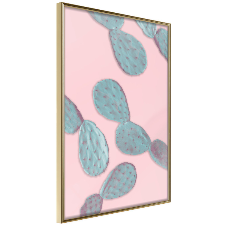 Wall Poster Pastel Opuntia - composition of an oval plant on a pastel background 128614 additionalImage 14