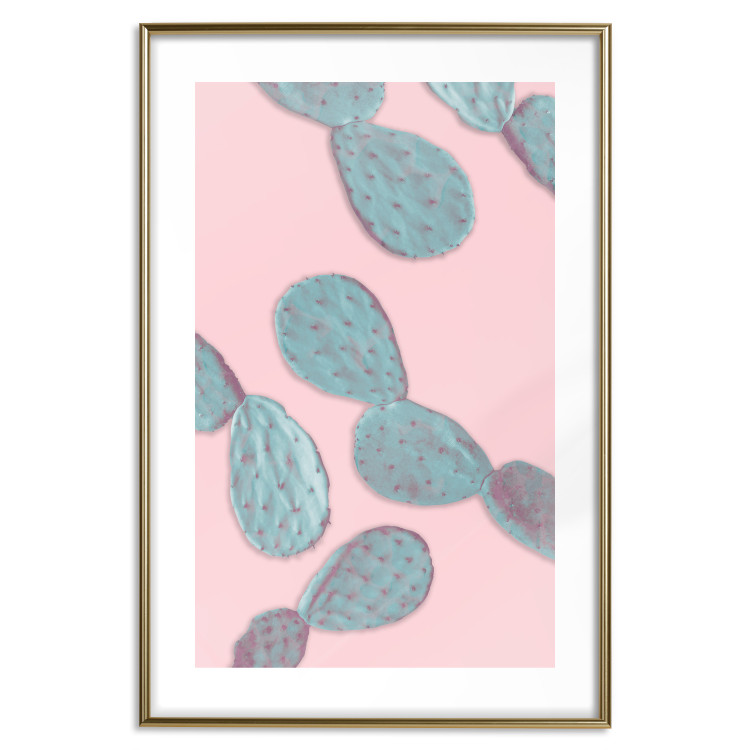 Wall Poster Pastel Opuntia - composition of an oval plant on a pastel background 128614 additionalImage 16