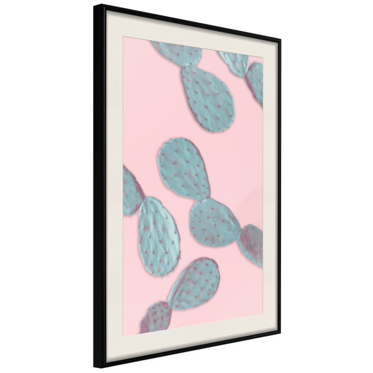 Wall Poster Pastel Opuntia - composition of an oval plant on a pastel background 128614 additionalImage 2