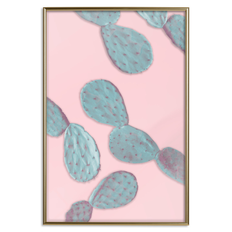 Wall Poster Pastel Opuntia - composition of an oval plant on a pastel background 128614 additionalImage 21