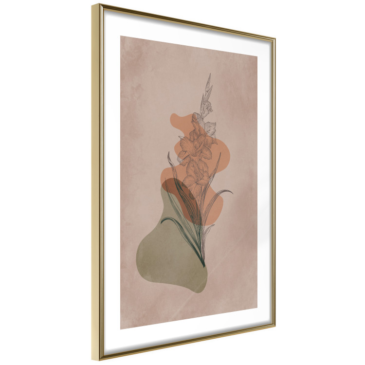 Wall Poster Sword Lily - warm abstraction with a flower and rounded shapes in boho style 129314 additionalImage 7