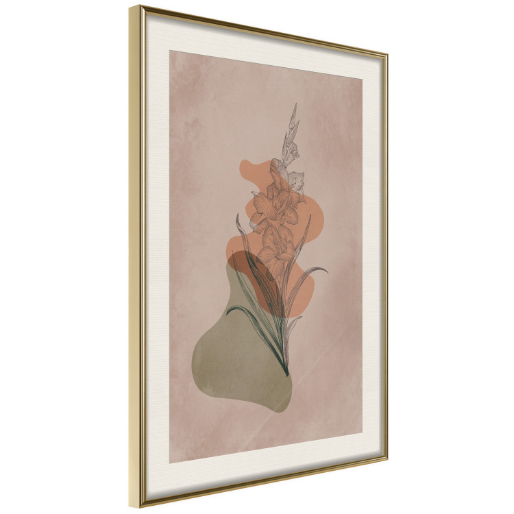 Wall Poster Sword Lily - warm abstraction with a flower and rounded shapes in boho style 129314 additionalImage 3