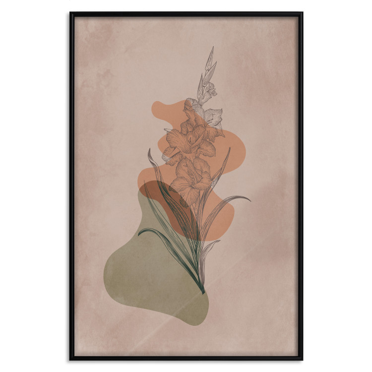 Wall Poster Sword Lily - warm abstraction with a flower and rounded shapes in boho style 129314 additionalImage 19