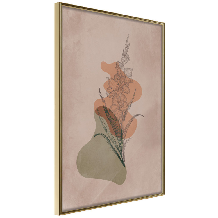 Wall Poster Sword Lily - warm abstraction with a flower and rounded shapes in boho style 129314 additionalImage 12