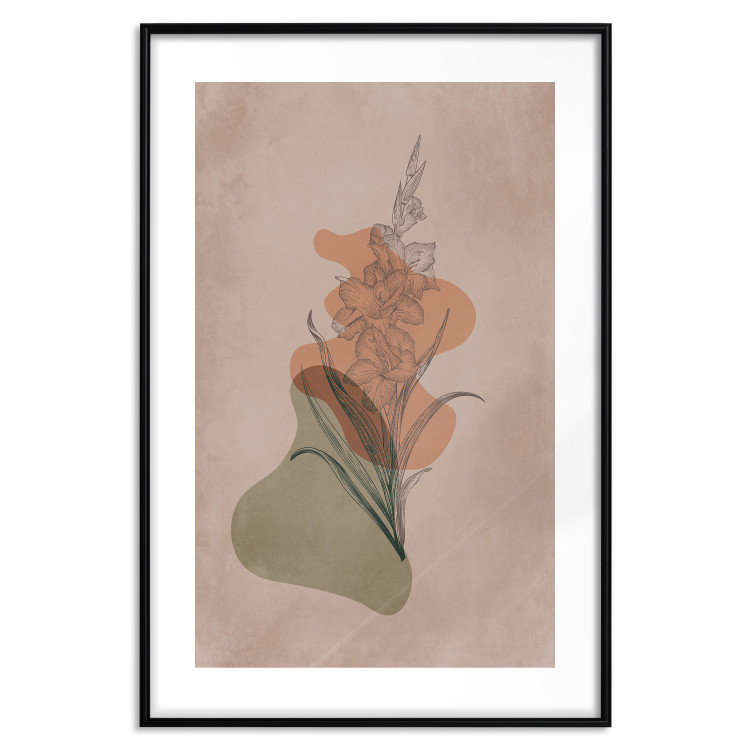 Wall Poster Sword Lily - warm abstraction with a flower and rounded shapes in boho style 129314 additionalImage 15