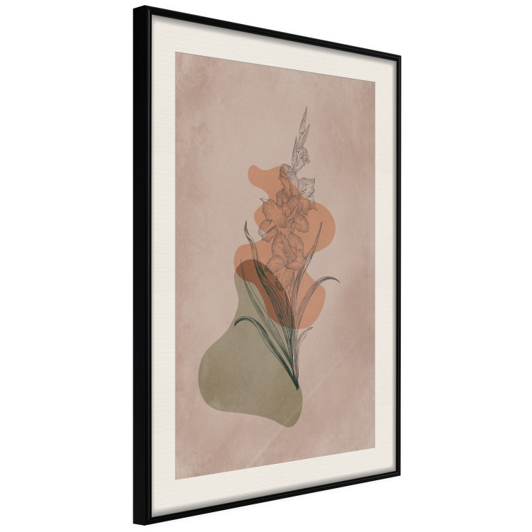 Wall Poster Sword Lily - warm abstraction with a flower and rounded shapes in boho style 129314 additionalImage 2