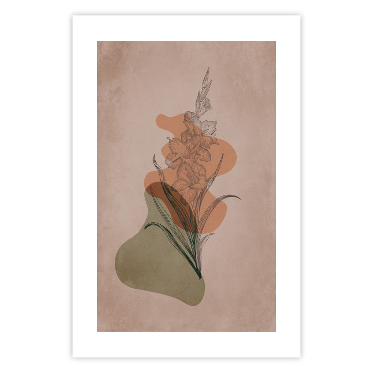 Wall Poster Sword Lily - warm abstraction with a flower and rounded shapes in boho style 129314 additionalImage 18