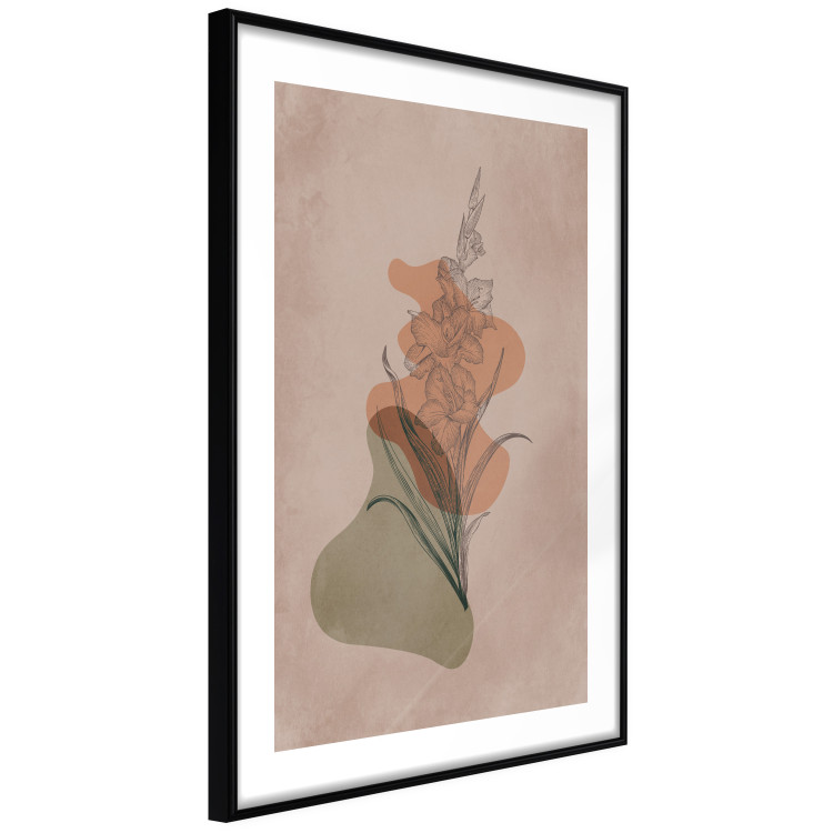 Wall Poster Sword Lily - warm abstraction with a flower and rounded shapes in boho style 129314 additionalImage 6