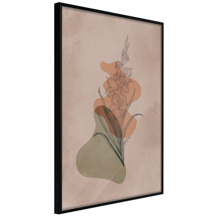 Wall Poster Sword Lily - warm abstraction with a flower and rounded shapes in boho style 129314 additionalImage 11