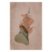 Wall Poster Sword Lily - warm abstraction with a flower and rounded shapes in boho style 129314