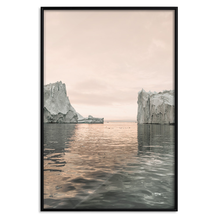 Wall Poster Icy Statues - landscape of stone rocks on water against ocean 129714 additionalImage 16