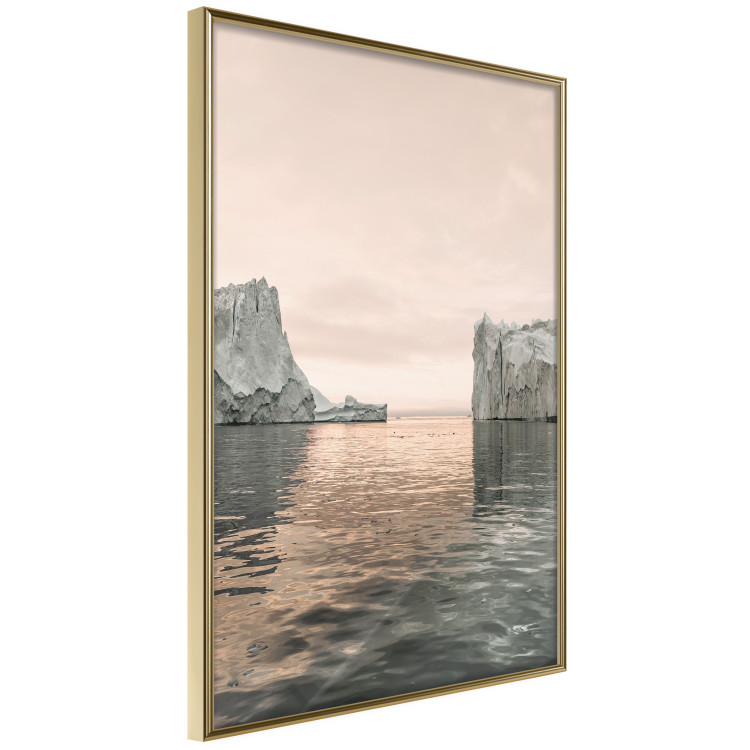 Wall Poster Icy Statues - landscape of stone rocks on water against ocean 129714 additionalImage 12