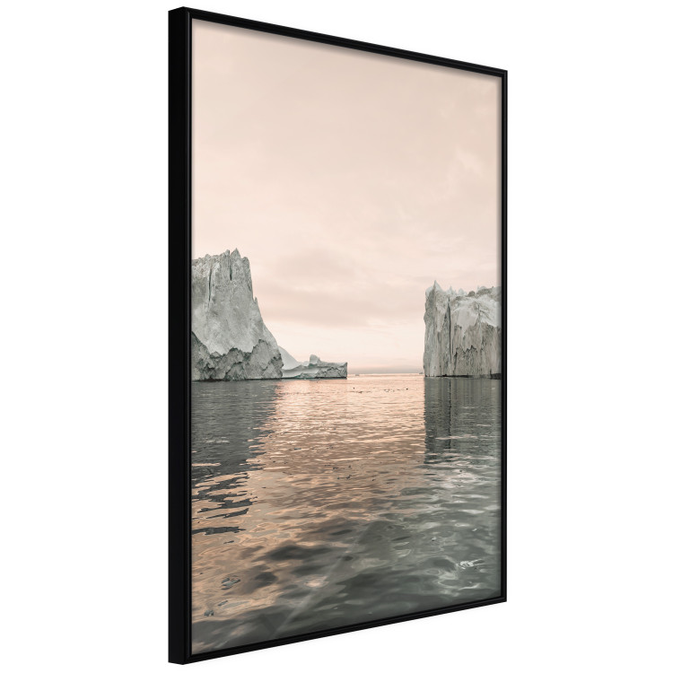 Wall Poster Icy Statues - landscape of stone rocks on water against ocean 129714 additionalImage 11